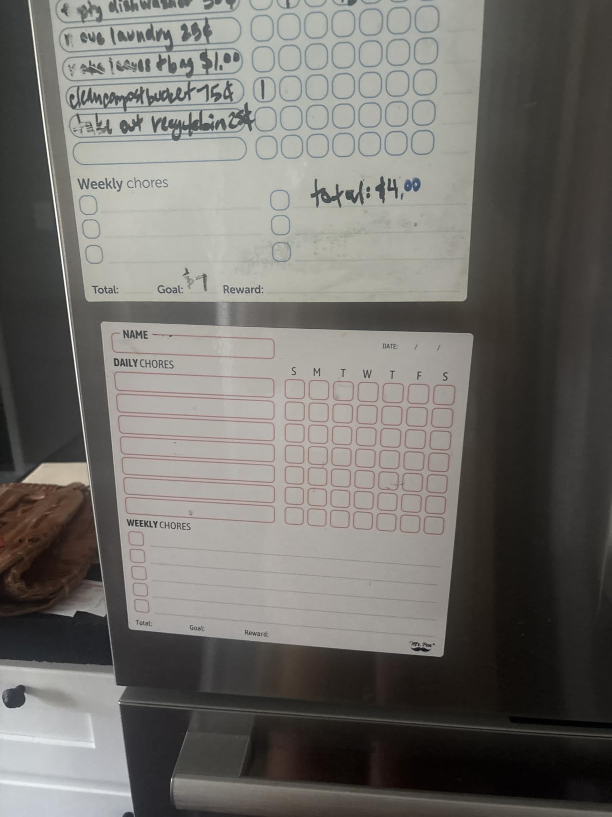Mr. Pen- Magnetic Dry Erase Chore Chart for Fridge, 10