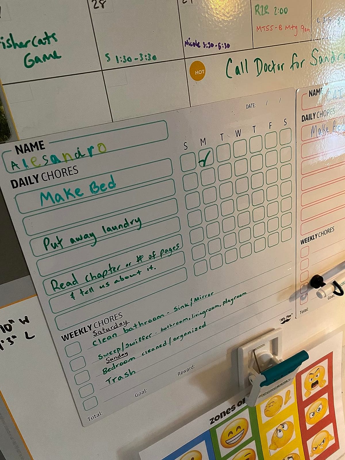 Mr. Pen- Magnetic Dry Erase Chore Chart for Fridge, 10