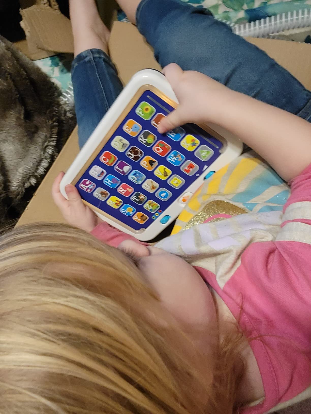 PLAY Spanish & English Learning Tablet for Toddlers 1-3, Kids Bilingual Interactive Alphabet ABC Letters, Words, Color Learning Toys Tablets, Educational Toy for 2+ Year Old Kids Babies 18 Month+ customer photo 2