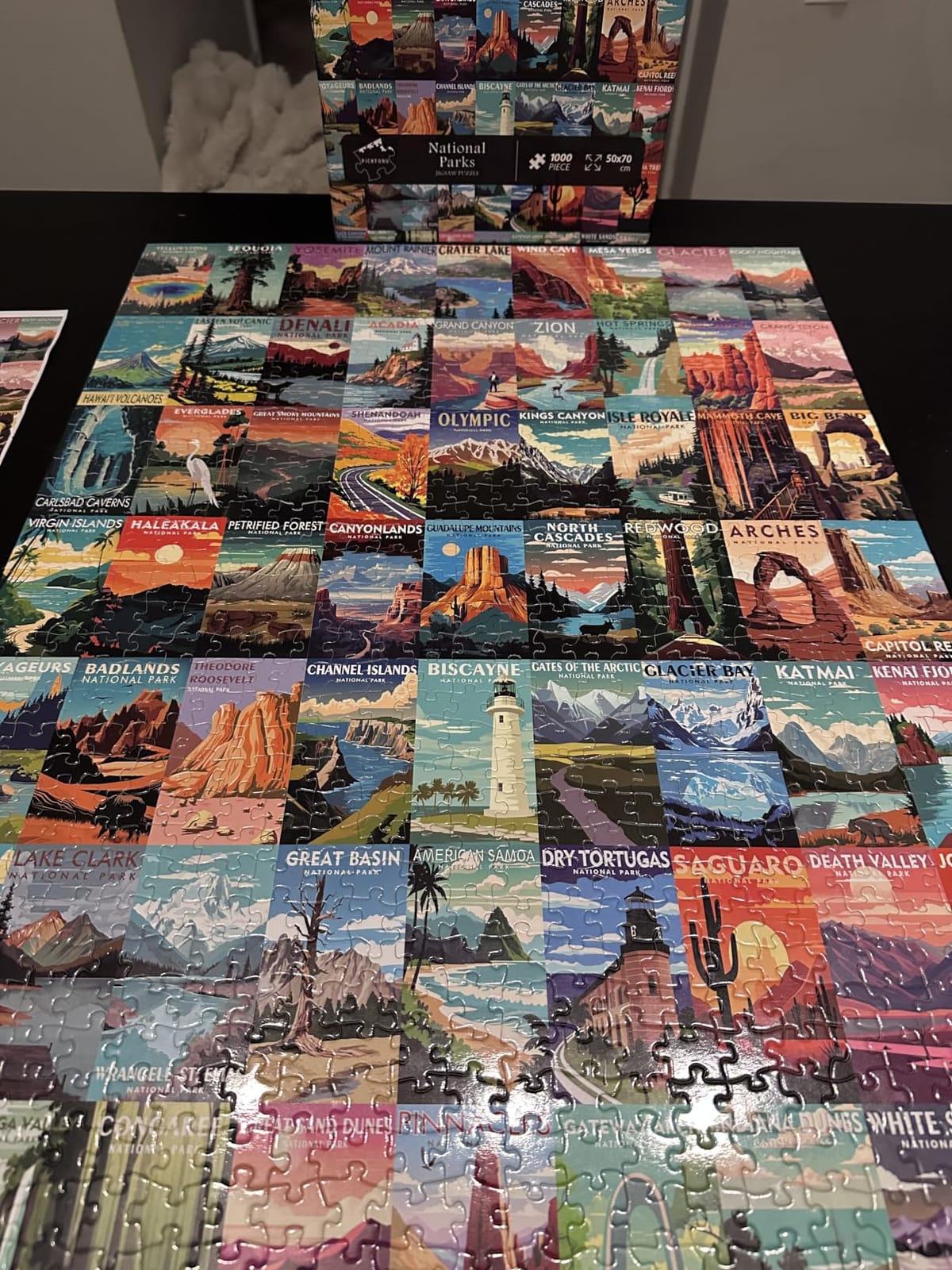 National Parks Puzzle for Adults 1000 Pieces,Travel Poster Landscape Puzzle Including Zion Yellowstone Yosemite, Nature Jigsaw Puzzles Scenery Mountain Scene customer photo 2