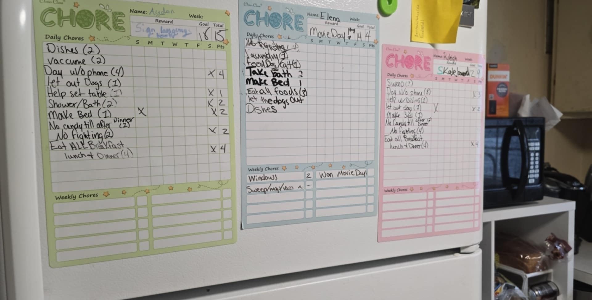 Magnetic Dry Erase Chore Chart - 8.5