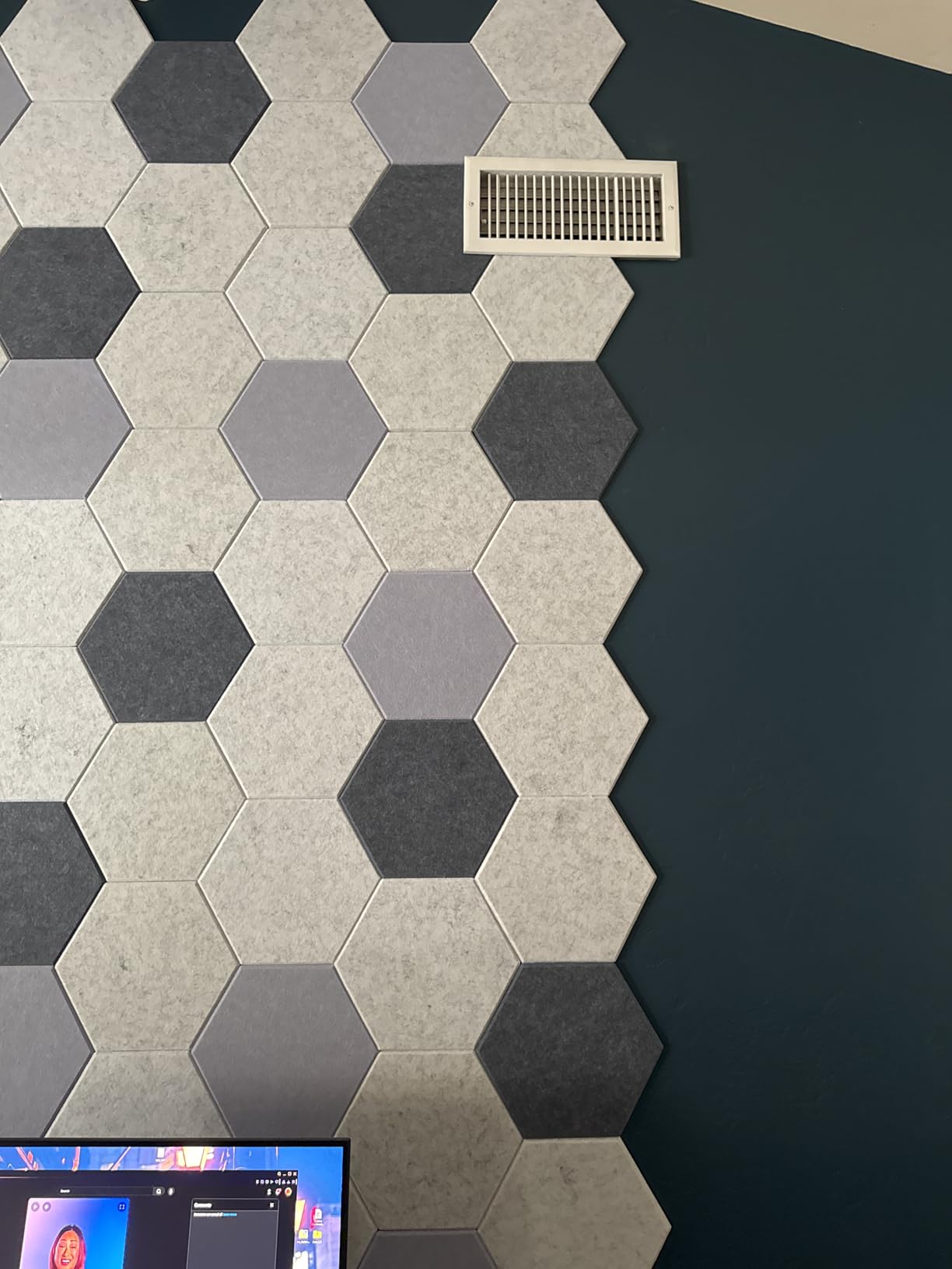 12 Pack Hexagon Acoustic Panels Self Adhesive Sound Proof Foam customer photo 1