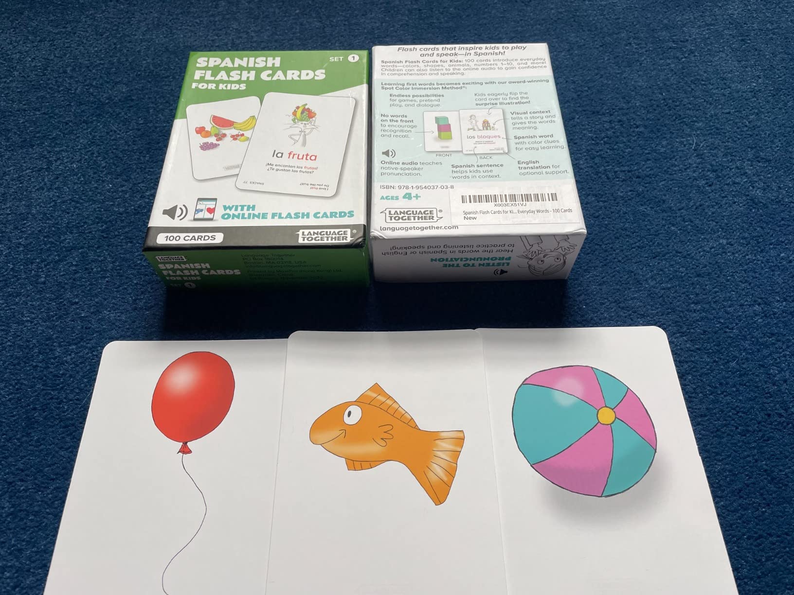 Spanish Flash Cards for Kids: 100 First Spanish Words with Online Audio - Learn Colors, Shapes, Numbers 1-10, Animals and More Beginner, Everyday Words - 100 Cards customer photo 1