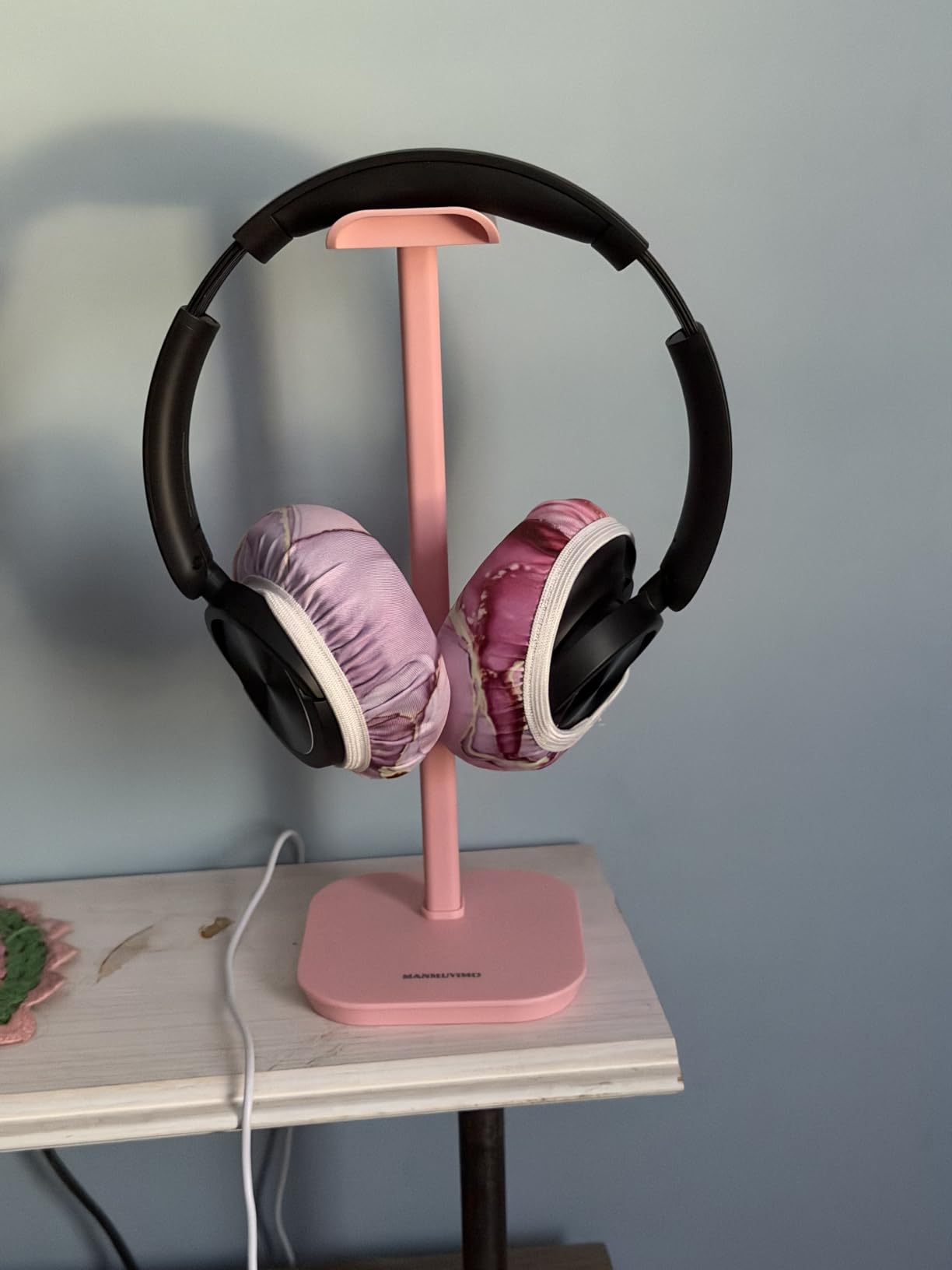 Headphone Stand, Aluminum Desk Headset Earphone Holder (Pink) customer photo 2