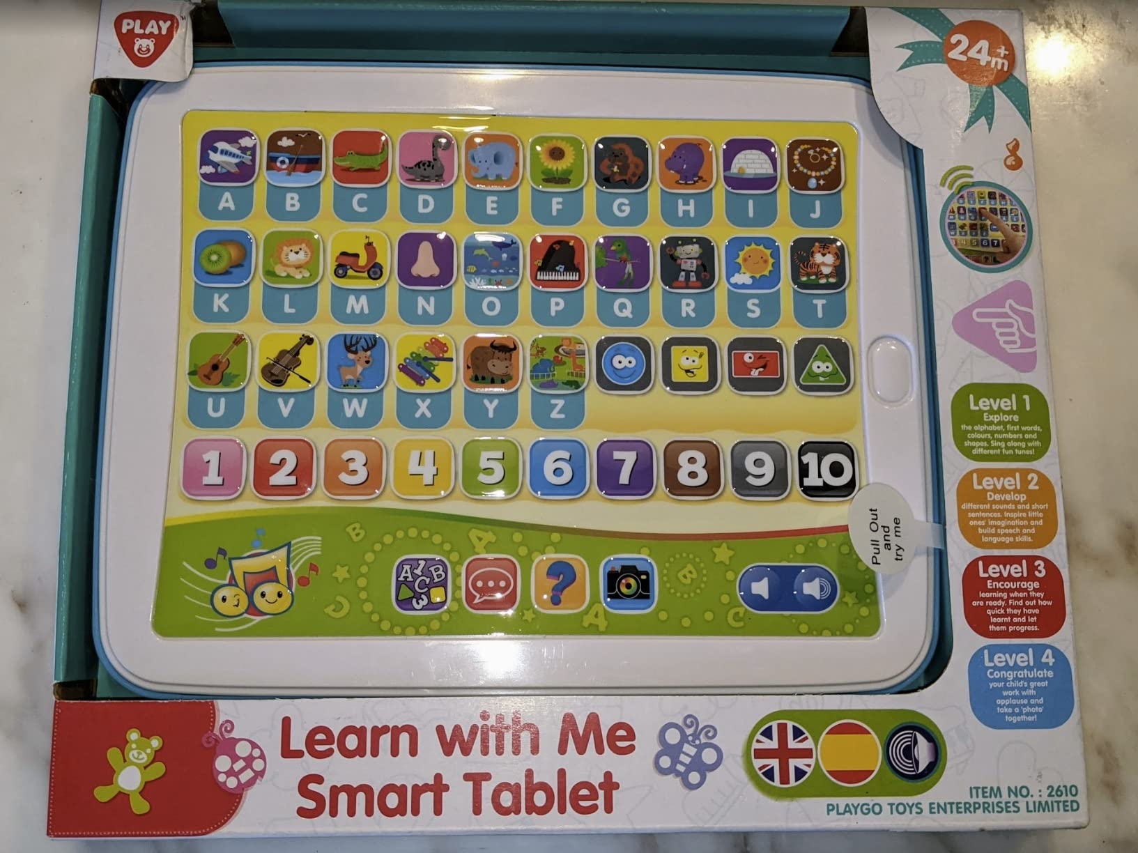 PLAY Bilingual Spanish & English Learning Toys for Toddlers 1-3, Kids Interactive Learning Tablet, Childrens Alphabet ABC/Words/Numbers/Colors Learning Pad, Education Toy for Babies 24 Month+ customer photo 2