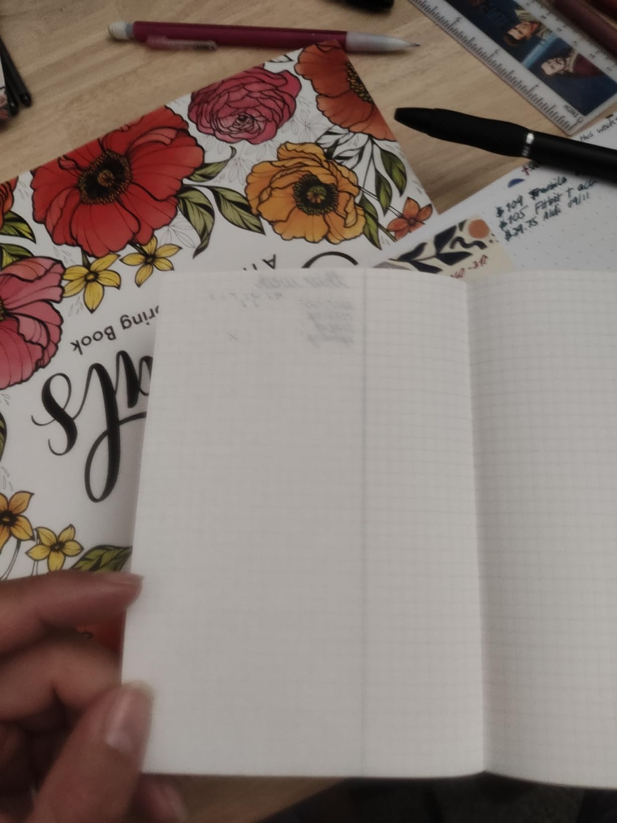 Hobonichi Notebook, Tomitaro Makino/Hobonichi Grid Notebook (A6), Yamazakura, 0.1 inch (3.7 mm) Grid, 240 Pages, 4 Colors, Notebook Accessories customer photo 2