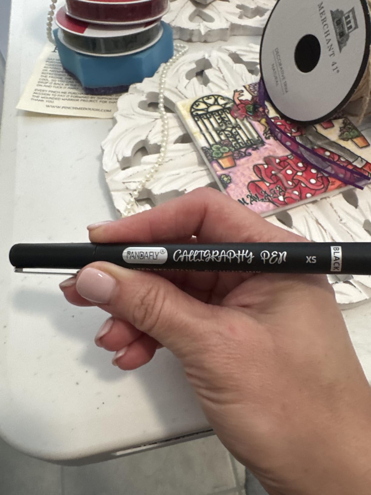 PANDAFLY Calligraphy Pens for Writing, 10 Size, Hand Lettering Pens | Brush Pens Calligraphy Set for Beginners, Calligraphy Brush Pens for Art Drawing, Sketching, Scrapbooking, Journaling customer photo 1