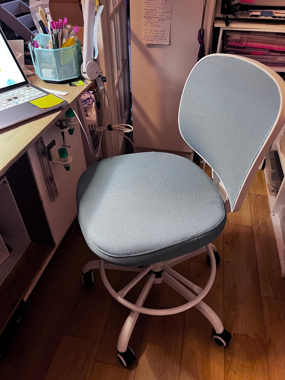 Primy Tall Drafting Desk Chair - Armless, Adjustable Height, Mesh Back, Rolling, Standing Desk Chair for Art Room, Office or Home (Black) customer photo 1