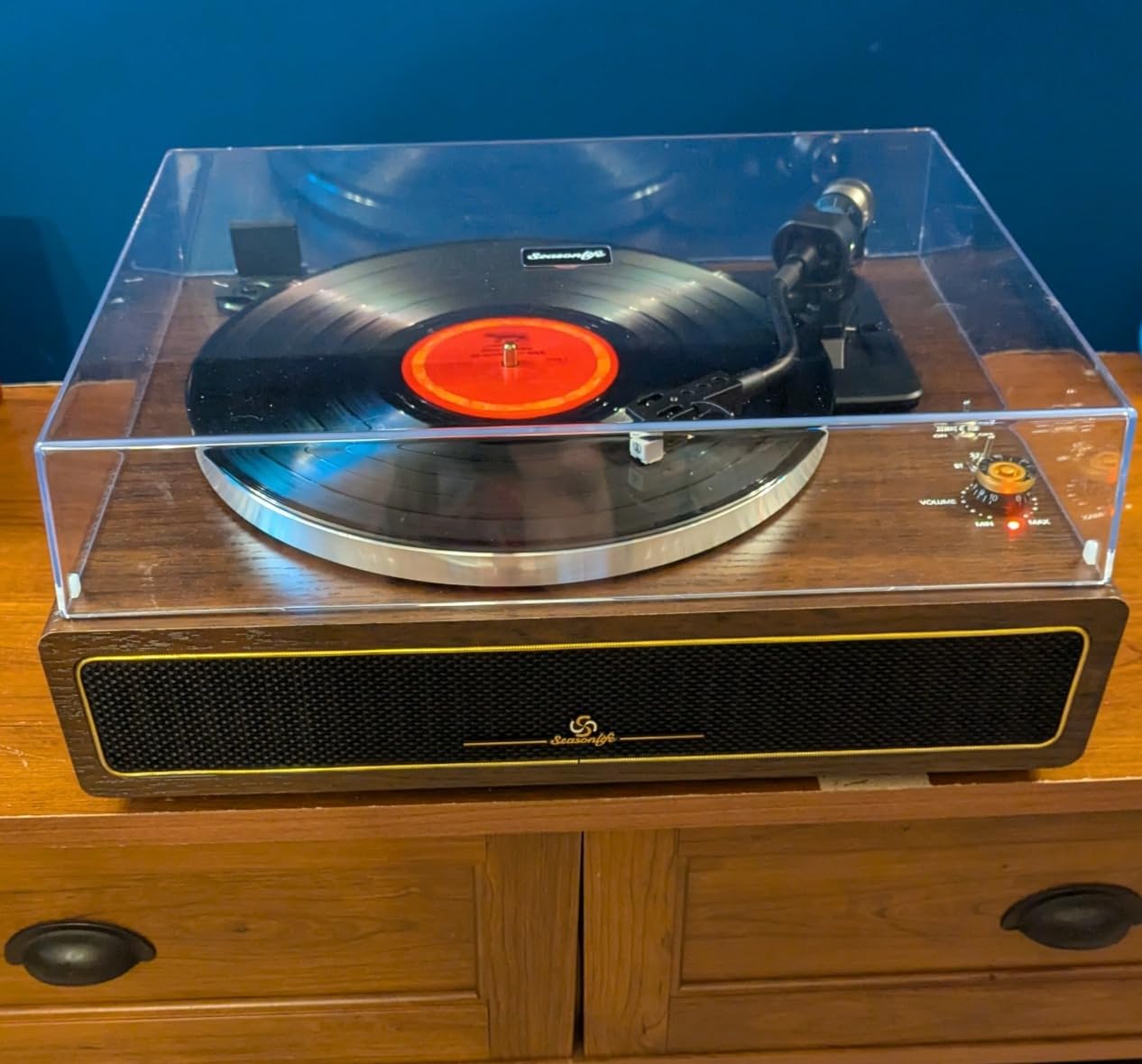Seasonlife® All-in-One Record Player with 4 Speakers & Bluetooth, Brown customer photo 1