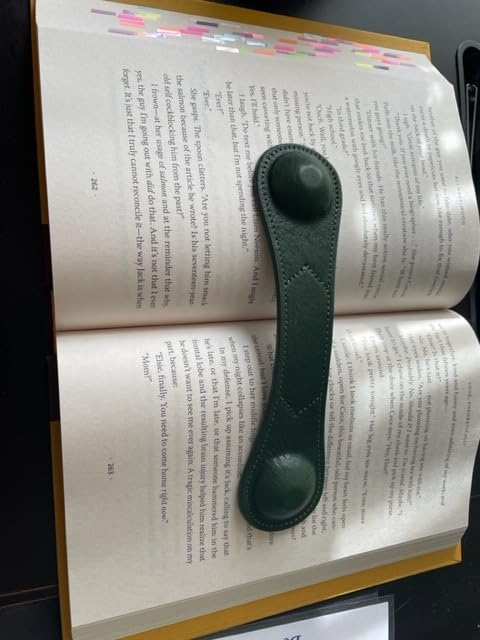 Weighted Bookmark - Leather Book Page Weight Book Weights Holder for Hands-Free Reading Paper Weights for Cookbooks Crafts Music Books Bookmarks(01Black) customer photo 2