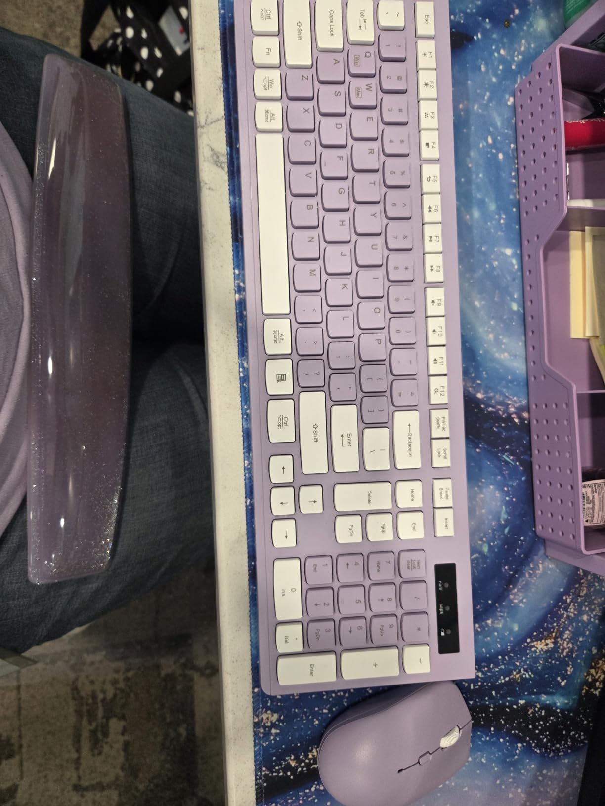 Wireless Keyboard and Mouse Combo Silent for Office and Home(Purple) customer photo 2