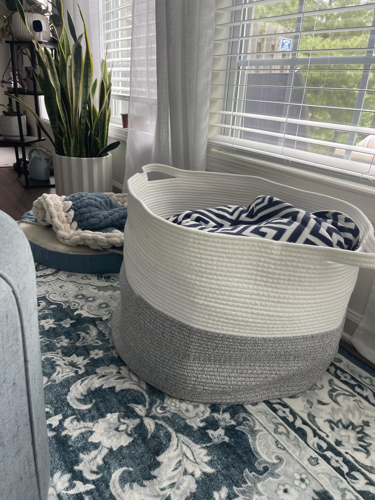 Goodpick Large Wicker Basket for Blankets, Baby Toy Storage Basket, 85L customer photo 2