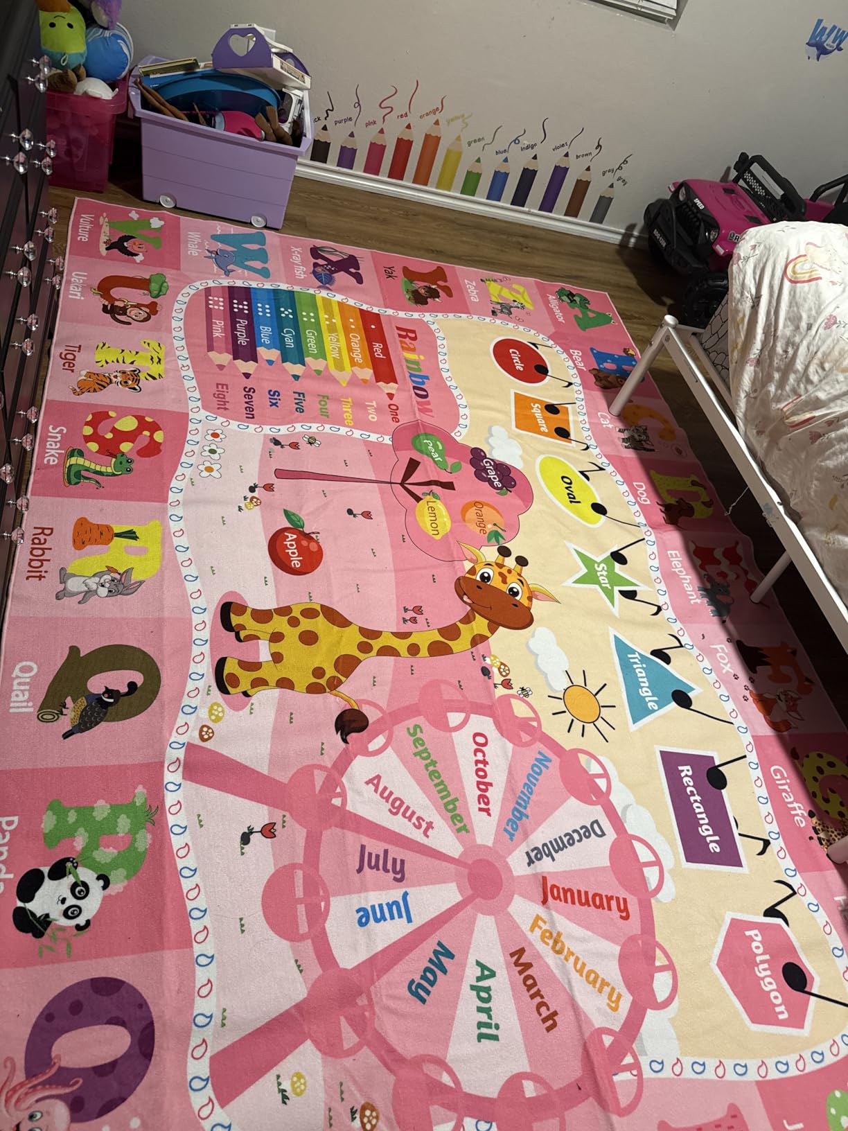 Chicrug 4x6 ABC Kids Rug for Classroom Washable Non Slip Playroom Play Mat customer photo 2