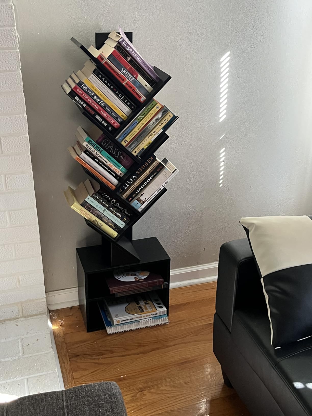 SUNMORY 6 Tier Tree Bookshelf, Tall Small Bookcase with Storage Cabinet customer photo 1