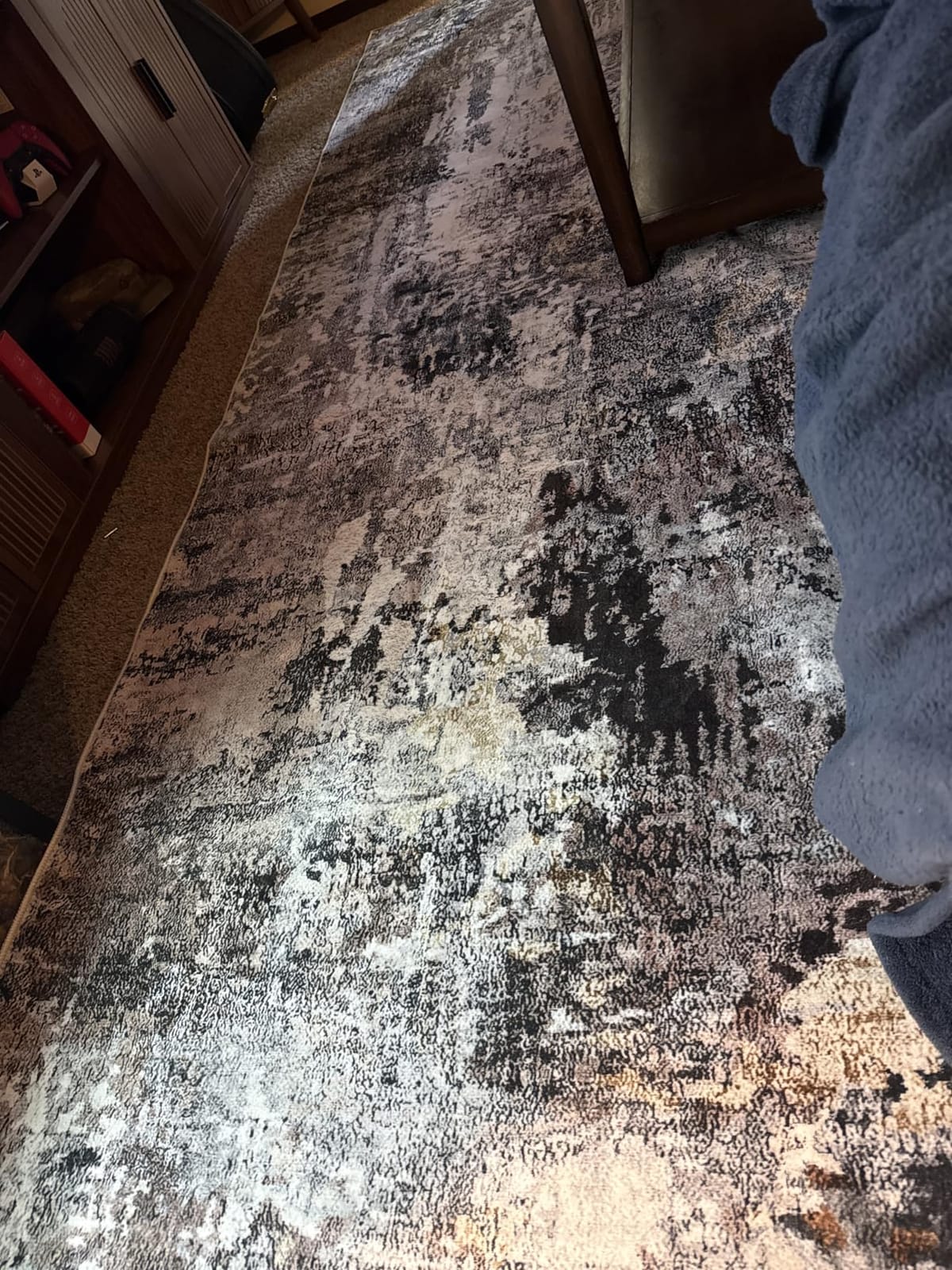 Rugcomf Area Rug 5x7 for Living Room Washable Abstract, Grey and Black customer photo 2