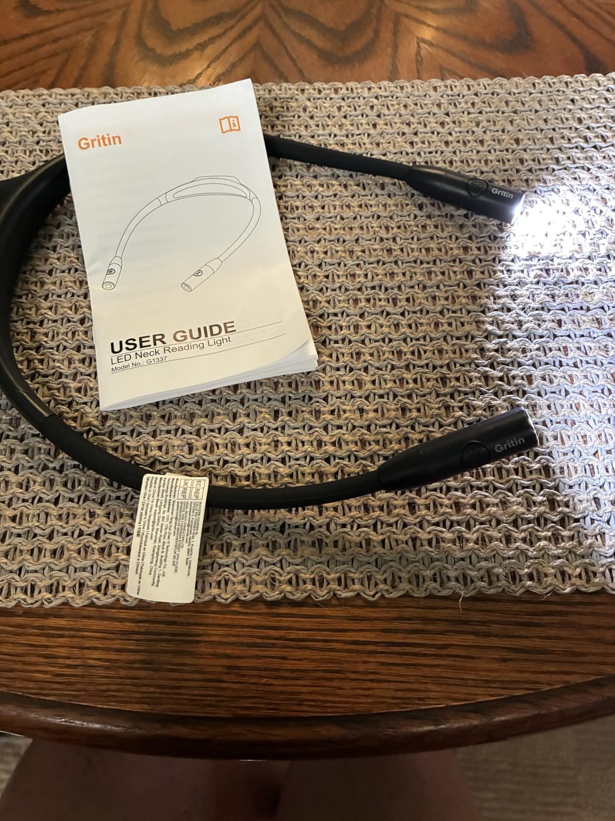 Gritin Book Light,Eye Caring 3 Colors & Stepless Dimming Neck Reading Light customer photo 1