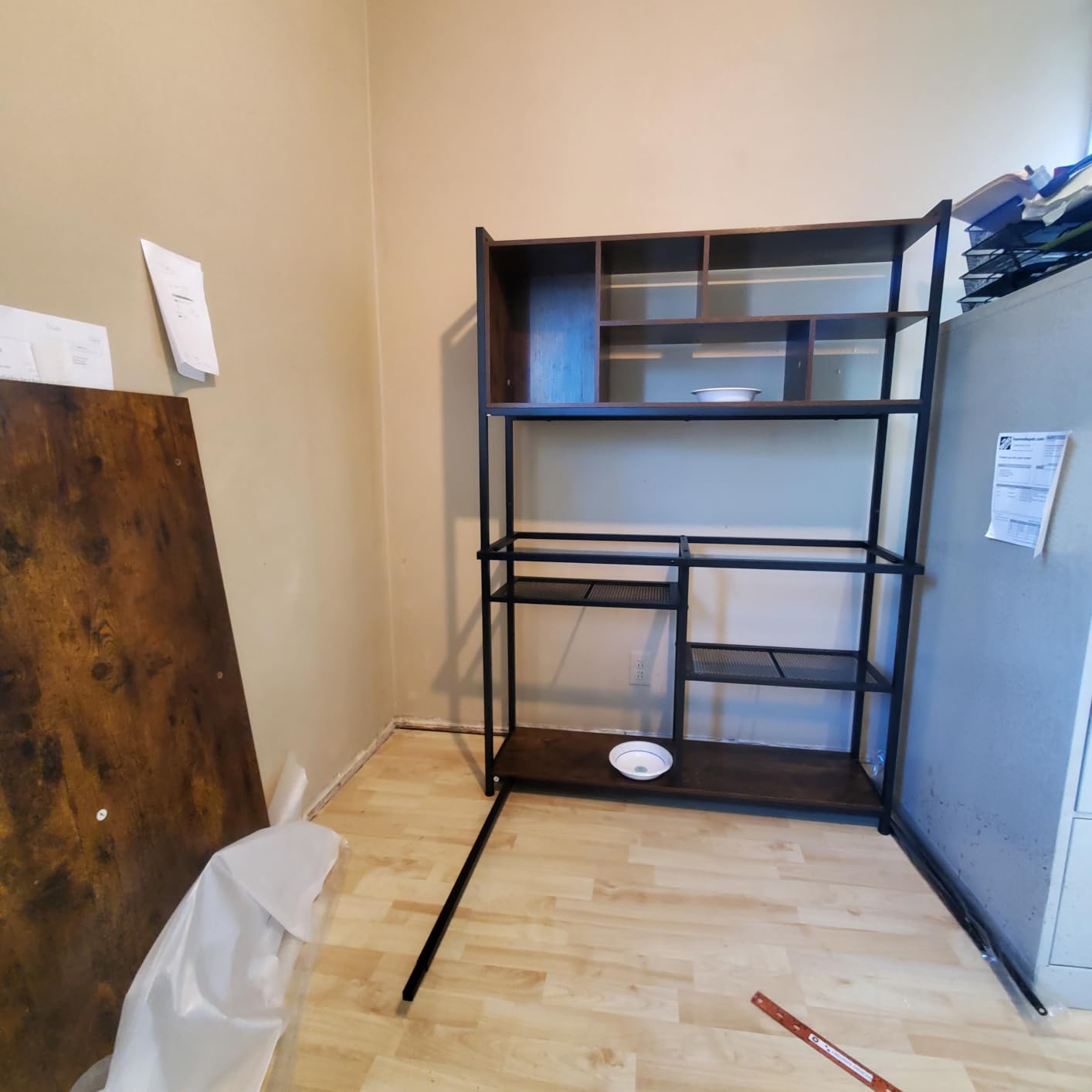 SEDETA L Shaped Computer Desk with Storage Shelves and Bookshelf, White customer photo 1