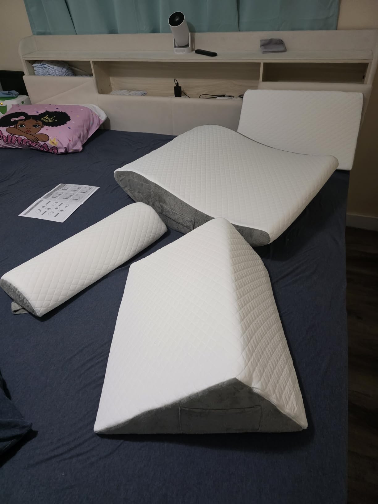 Yojoker 4PCS Orthopedic Bed Wedge Pillow Set for Sleeping, Post Surgery Foam Pillow for Body, Back and Leg Pain Relief, Triangle Adjustable Support Pillow - Acid Reflux, Anti Snoring & GERD Sleeping customer photo 1