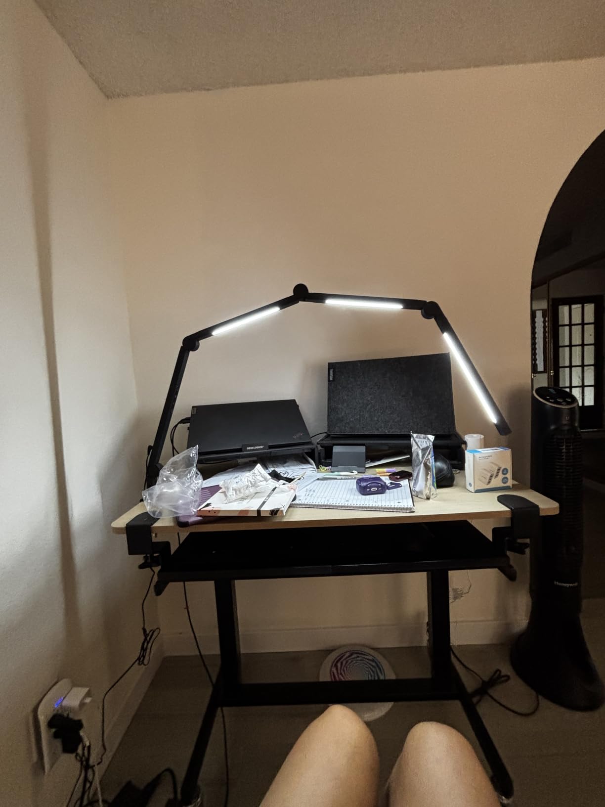 AILBTON Bright LED Desk Lamp with Clamp,Eye Caring Architect Led Desk Lights with Adjustable Swing Arm for Office Home,Dimming and Tempering Led Table Light customer photo 1