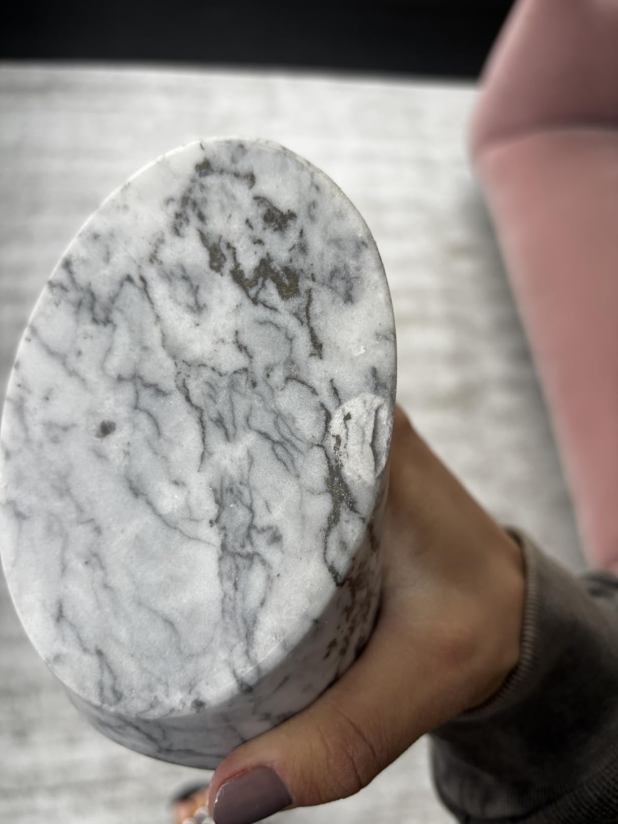 Fox Run Natural Polished Marble Bookends, White, Set of 2 Angled Book Ends customer photo 2
