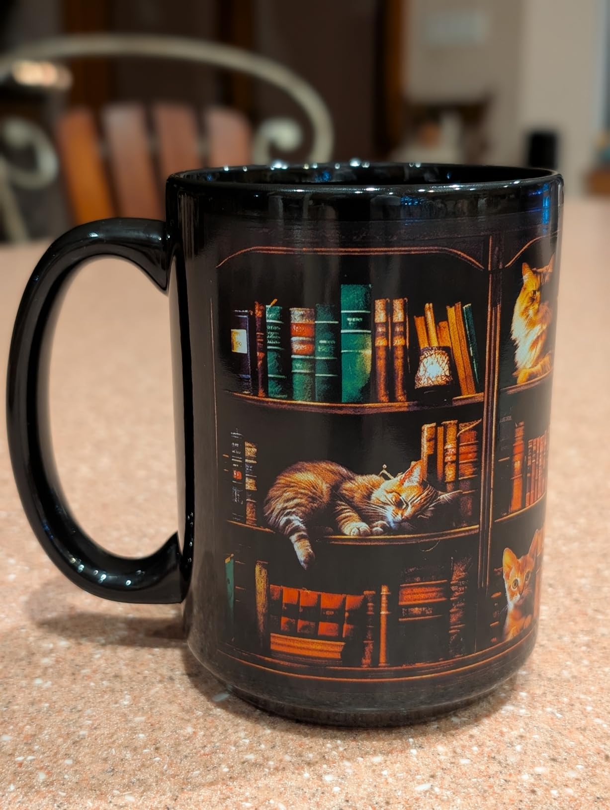 2IMT Cat Book Mug Book Lovers Gifts for Readers - Book Lover Bookish Gifts for Bookworm Women - Library Bookshelf Mug - Best Gift for Cat Lover - Reading Writer Women Black Coffee Cup 15oz customer photo 1
