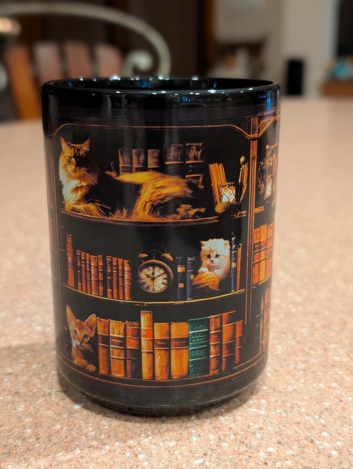 2IMT Cat Book Mug Book Lovers Gifts for Readers - Book Lover Bookish Gifts for Bookworm Women - Library Bookshelf Mug - Best Gift for Cat Lover - Reading Writer Women Black Coffee Cup 15oz customer photo 2