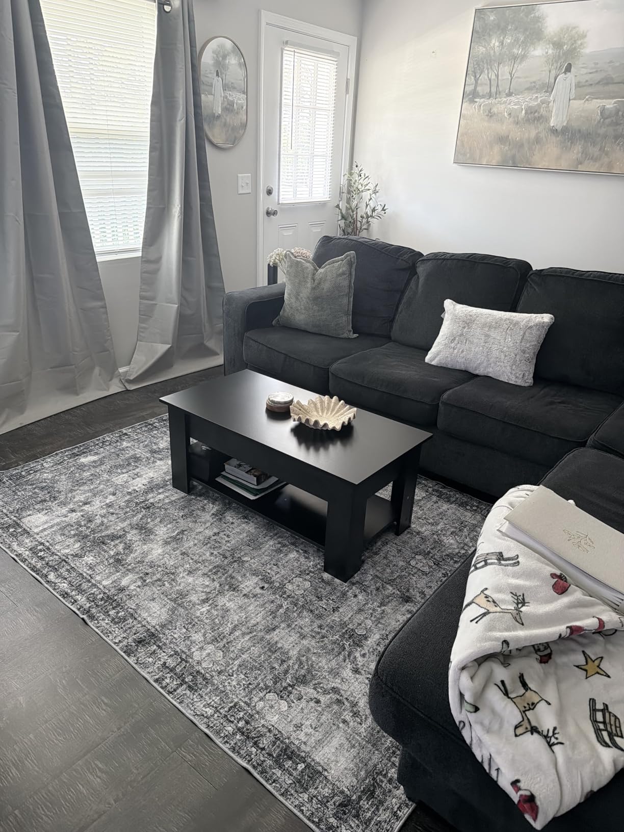 CHAMPLANT Area Rug 8x10 Washable Rug Brown Vintage Traditional Mat Distressed Indoor Foldable Thin Retro Accent Floral Non Slip Carpet Living Room Dining Room Office customer photo 1