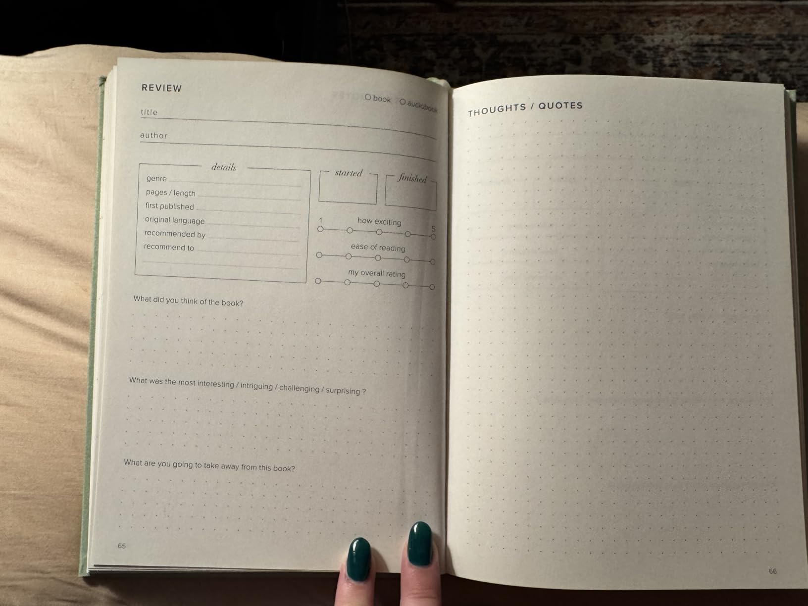 Kunitsa Co. Reading Journal - 52 Reviews, Burgundy customer photo 2