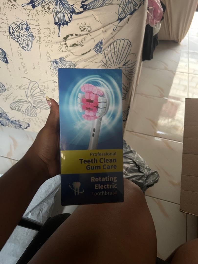 Rotating Electric Toothbrush for Adults, 8 Heads 2 Types, 4 Modes, Black customer photo 1