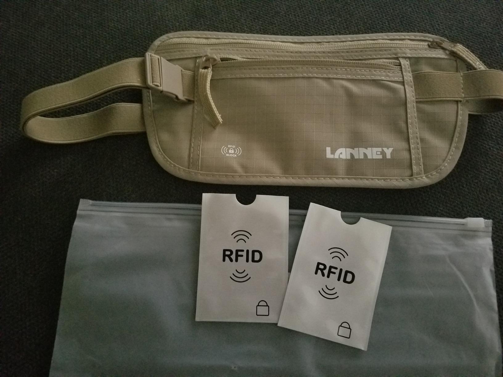 Money Belt for Travel, Slim RFID Blocking Women and Men Hidden Travel Pouch Under Clothes, Passport Holder Protect Cash, Documents, Credit Card, Bonus 2 RFID Sleeves customer photo 1
