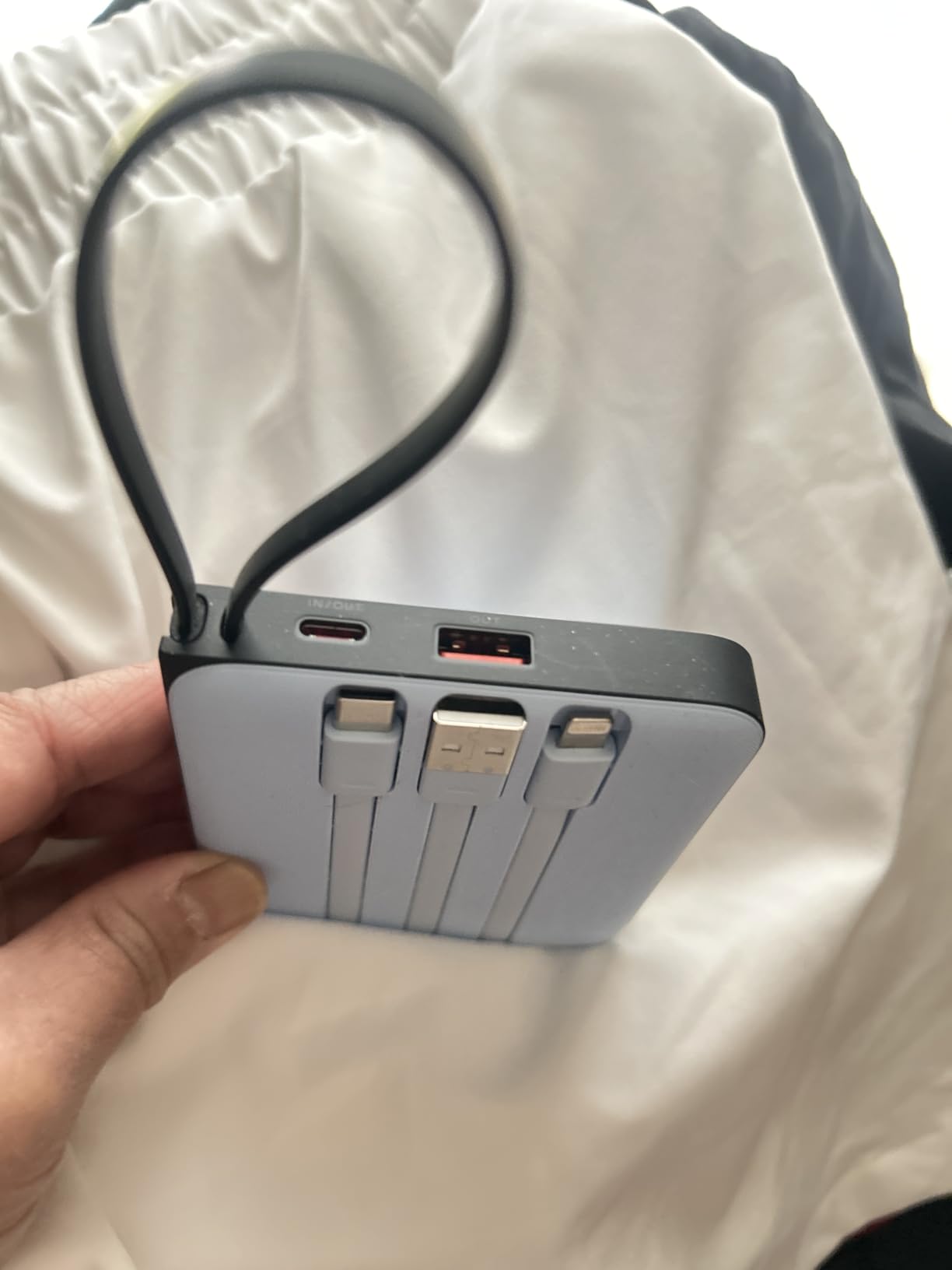 VRURC Portable Charger for iPhone with Built-in Cable, 10000mAh 22.5W Fast Charging USB C Battery Pack, Cell Phone Power Bank for iPhone 17 16 15 & Samsung Galaxy Series (Blue) customer photo 1