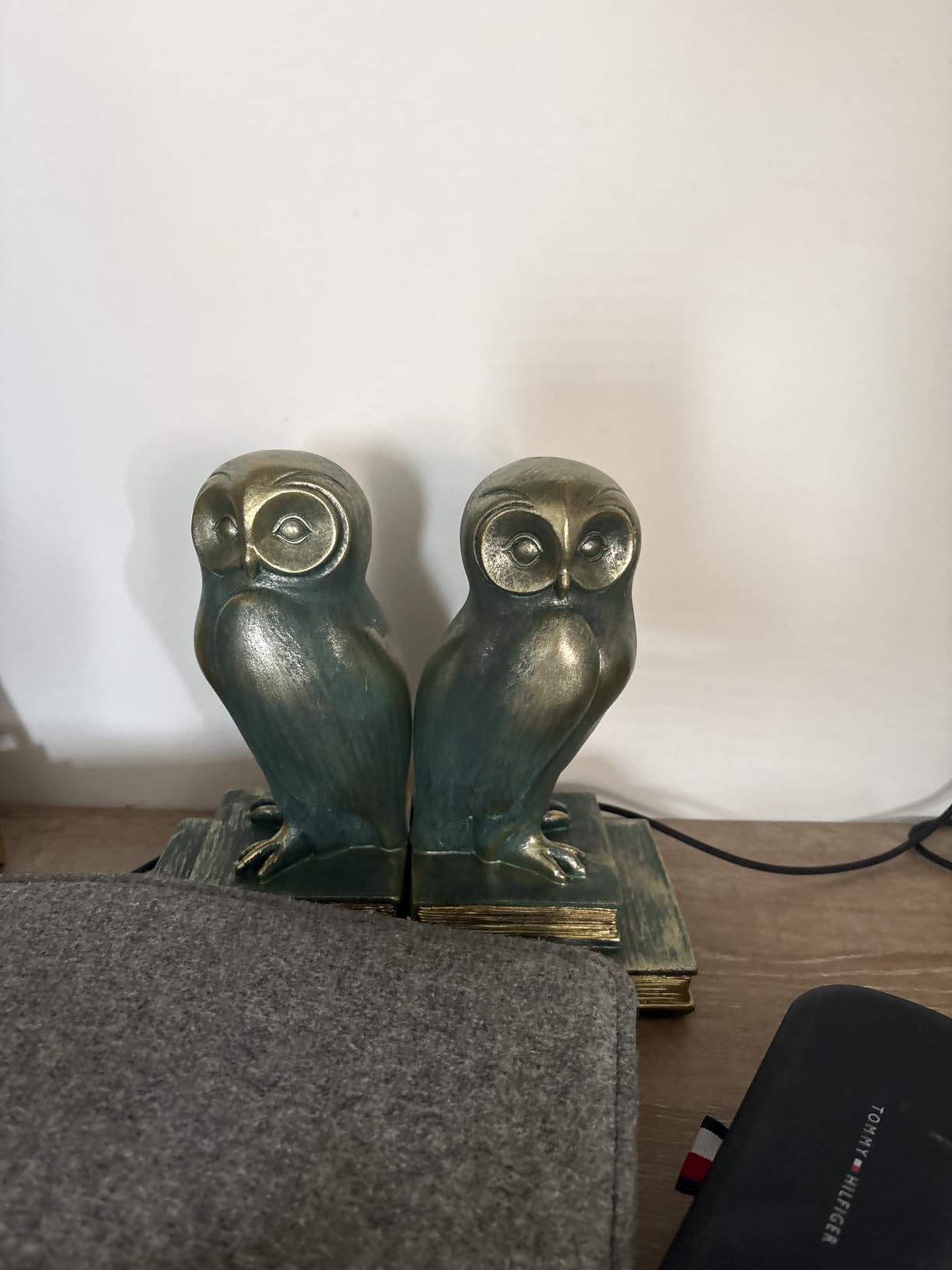 Book Ends for Shelves, Owl Decorative Bookends Bronze Bird Book Stopper Unique Kids Book Holders with Anti-Slip Base Luxurious Bookends for Kids Rooms Office Home Decor(Bronze) customer photo 1