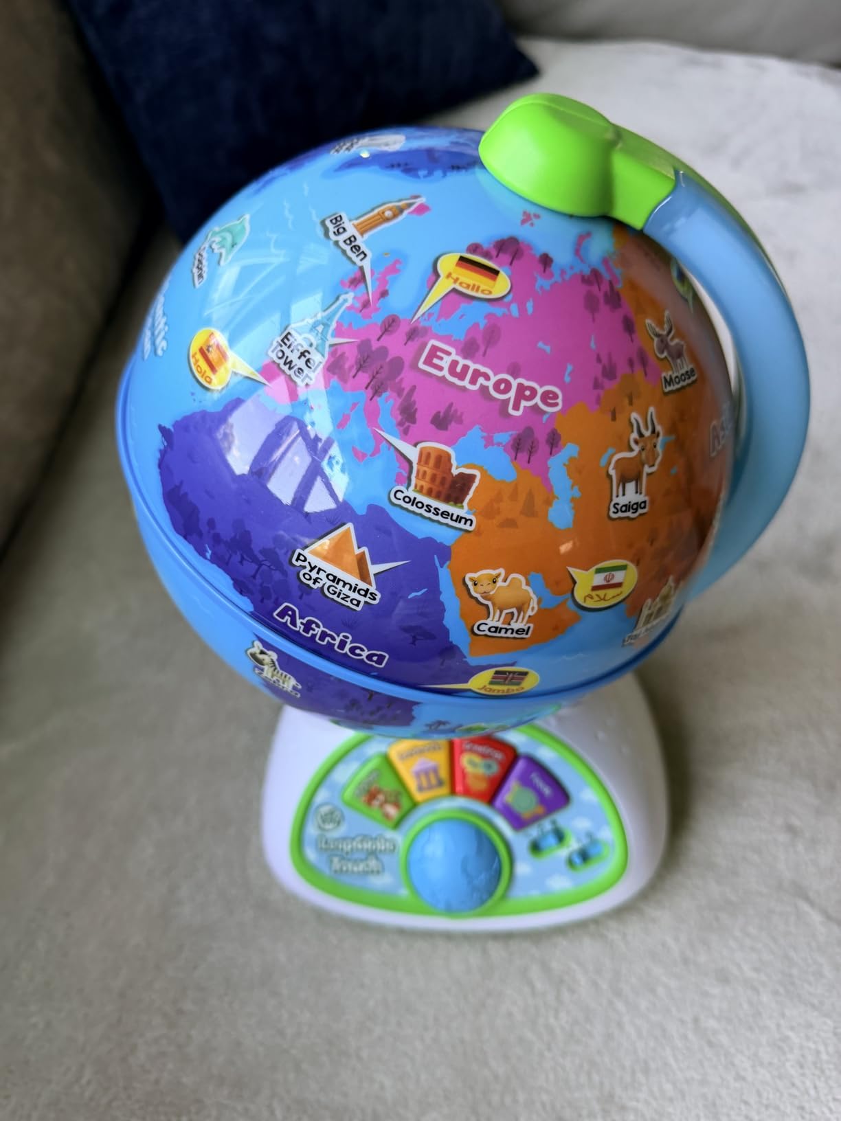 LeapFrog LeapGlobe Light-Up and Touch Interactive Electronic Globe for Kids, Exploration Toy for Ages 3 and Up customer photo 2