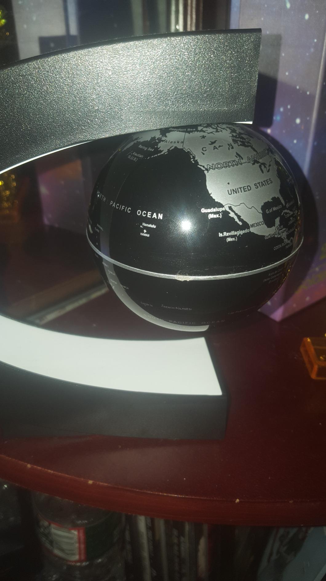 MOKOQI Magnetic Levitating Globe with LED Light, Cool Tech Gift for Men Father Boys and Girls, Birthday Gifts for Kids, Floating Globes World Desk Gadget Decor in Office Home Display (Silver) customer photo 2