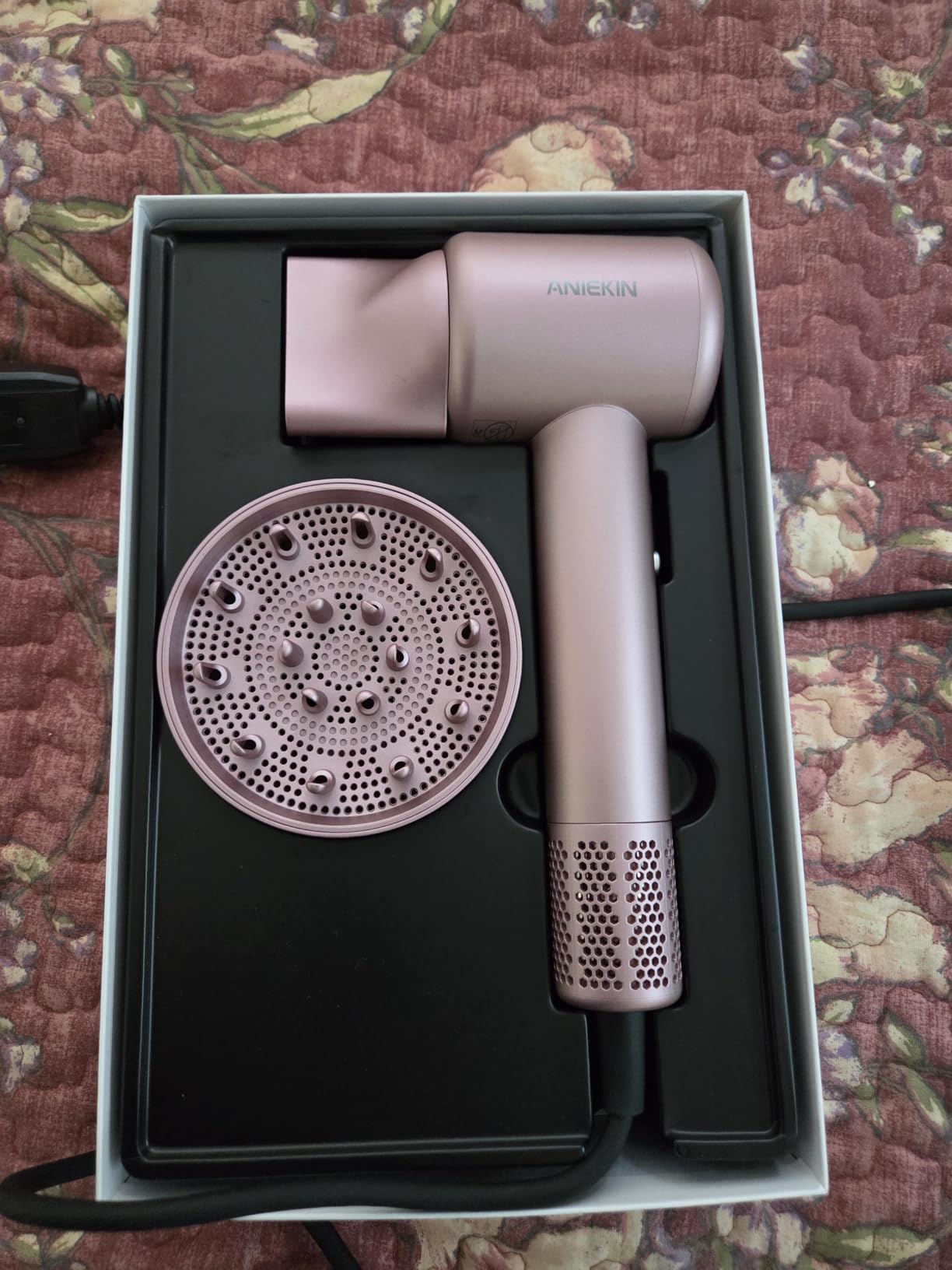 Hair Dryer, High-Speed Ionic Low Noise Blow Dryer with Brushless Motor for Fast Drying, Thermo-Control Quiet Compact Hair Blow Dryer with Magnetic Diffuser for Curly Hair for Home Travel Salon customer photo 1