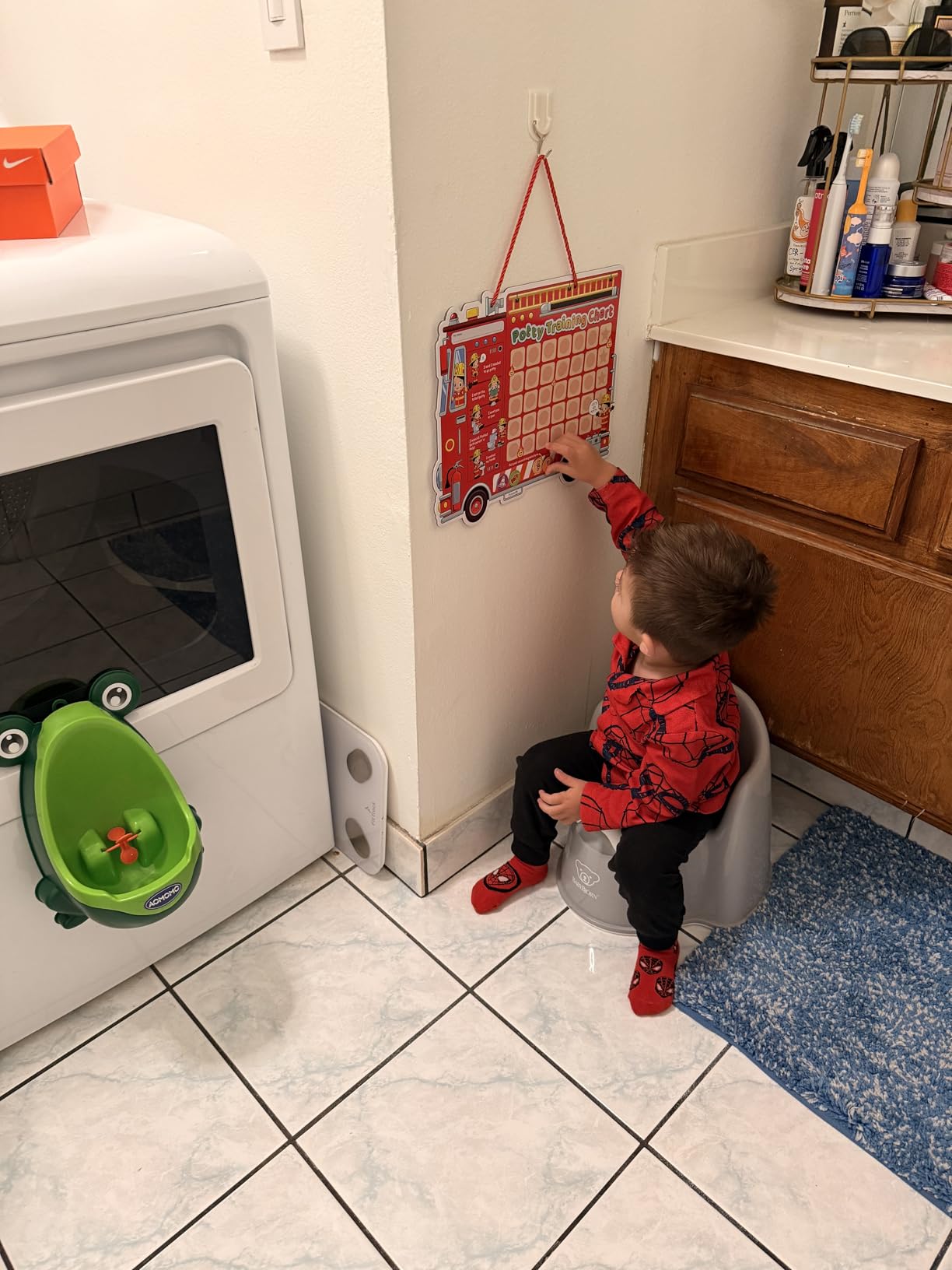 PUTSKA Potty Training Chart Toddler Boys, 35 Stickers, Crown, Firefighter customer photo 2