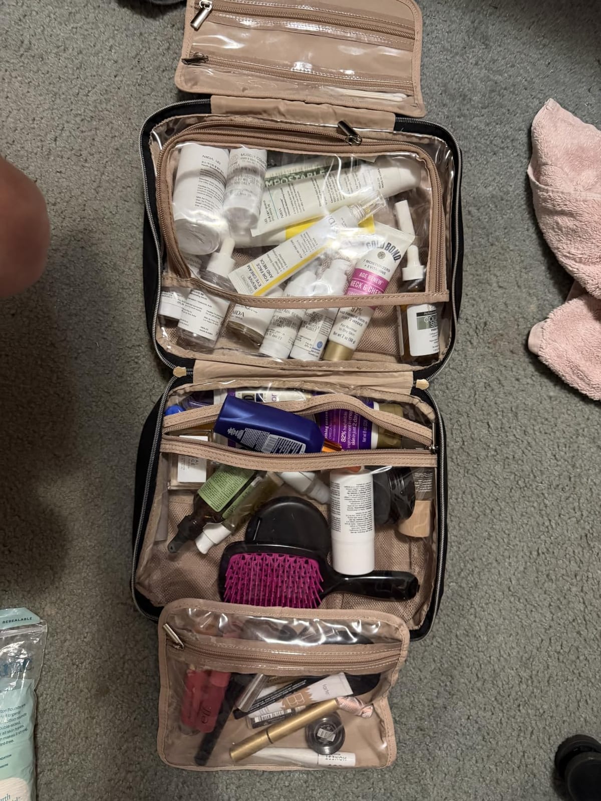 NISHEL Travel Toiletry Bag for women, Portable Hanging makeup Organizer customer photo 1