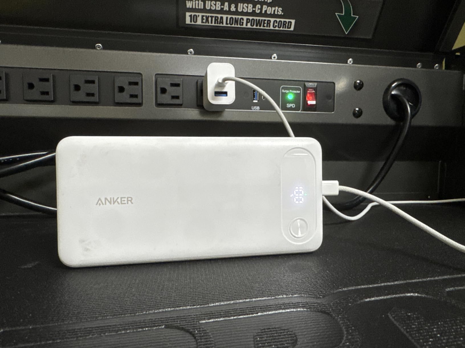 Anker Power Bank, 20,000mAh Travel Essential, Built-in USB-C Cable(Black) customer photo 2