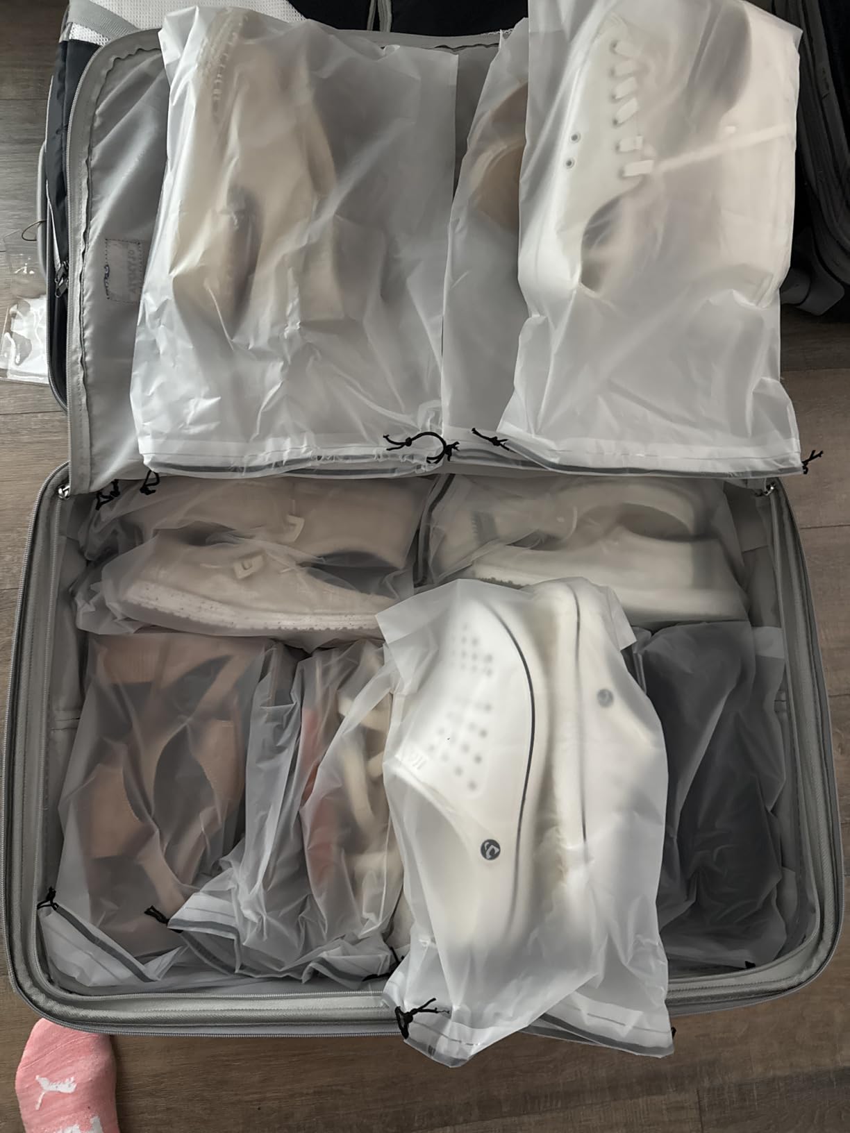 20 Pack Shoe Bags for Travel, Clear Travel Shoe Bags for Packing Waterproof customer photo 2