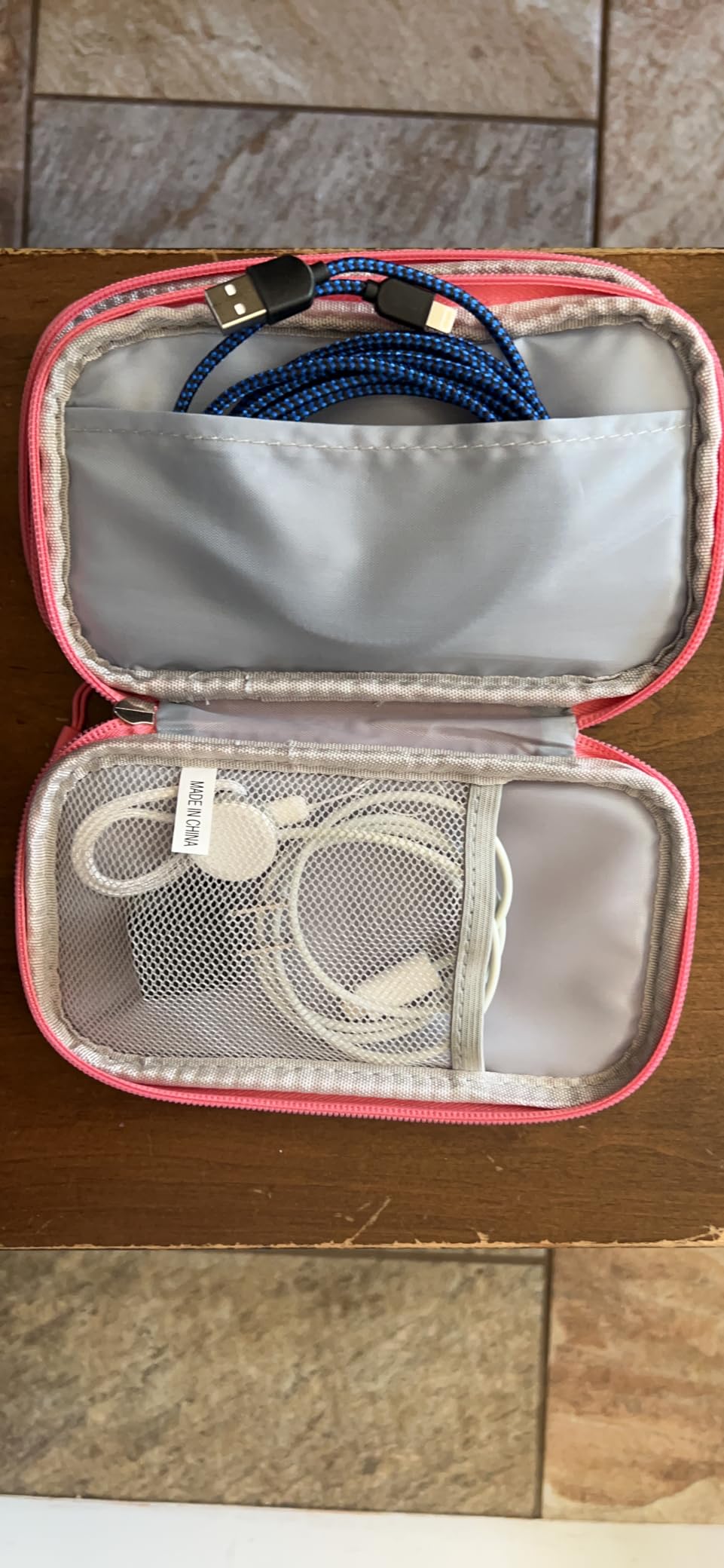 Electronic Organizer Travel Cable Accessories Bag, Electronic Organizer Case, Electronic Accessories Organizer Bag for Power Bank, Charging Cords, Chargers, Mouse, USB Cable, Earphones (Green) customer photo 2