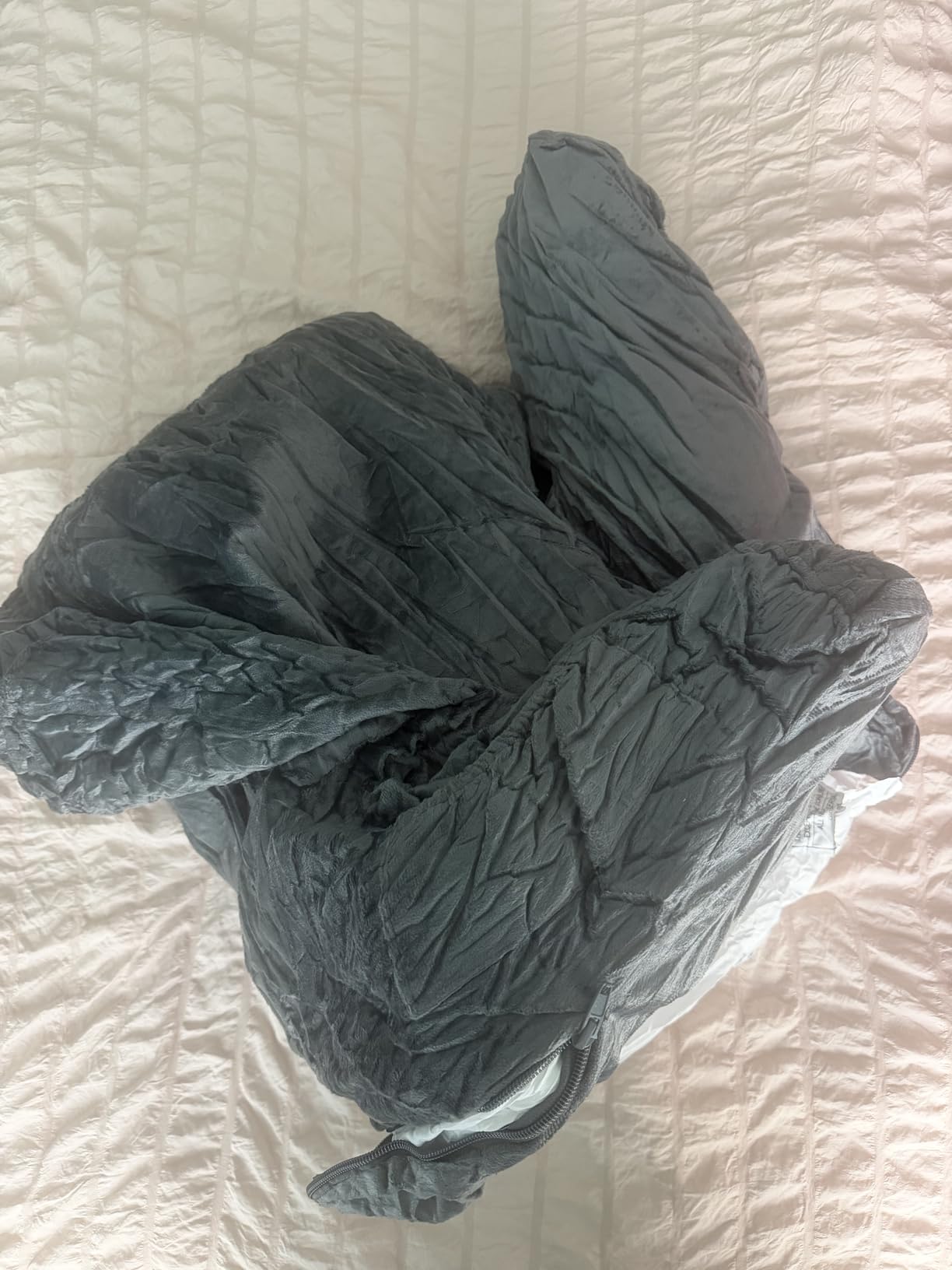 OAISZ Reading Pillow for Sitting in Bed with Shredded Memory Foam, Grey customer photo 2