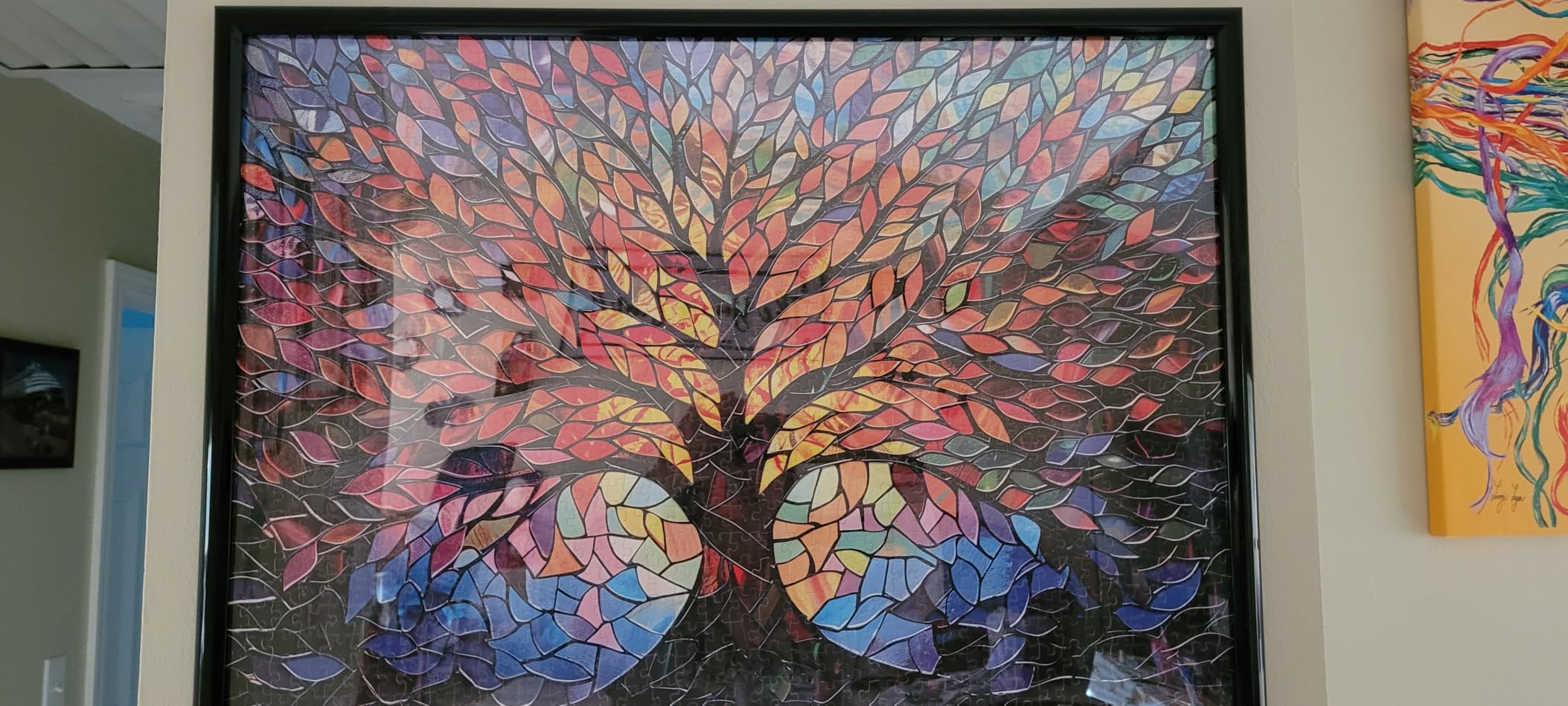 PICKFORU Stained Glass Puzzle Tree of Life Puzzles for Adults 1000 Pieces, Impossible Hard Difficult Challenging Puzzles for Adults, Colorful Mosaic Tree of Life Jigsaw Puzzle 1000 Pieces customer photo 2