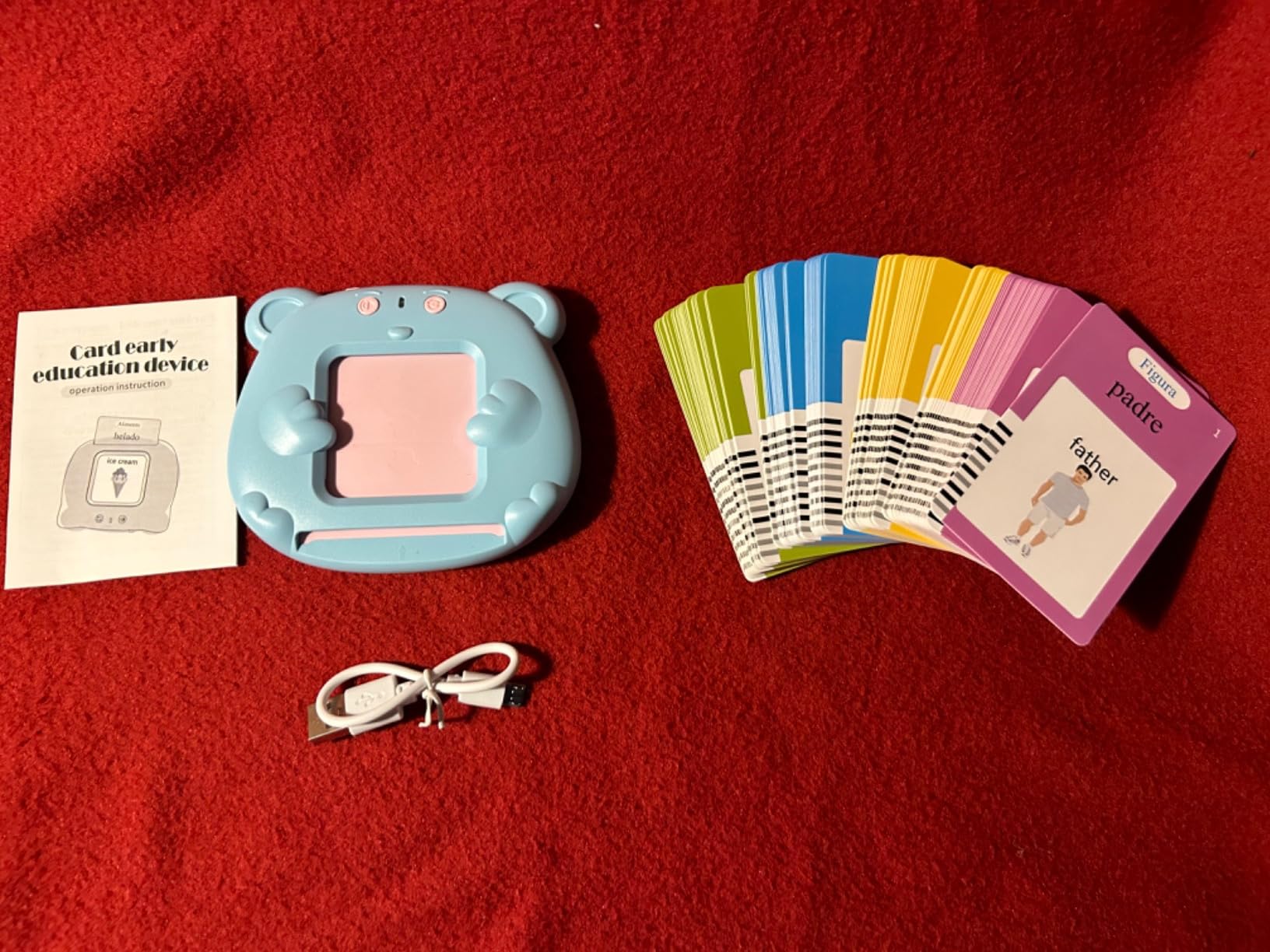 Spanish & English Talking Flash Cards for Toddler, Bilingual Flash Cards Learning Montessori Toys with 224 Sight Words, Speech Therapy Toys for Children Sensory Preschool Education customer photo 1
