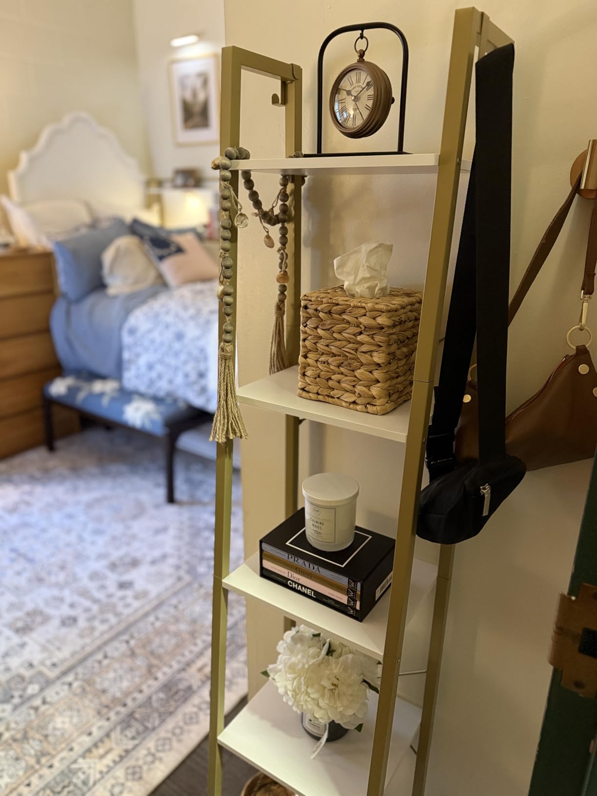 Hzuaneri Ladder Shelf, Bookshelf, Freestanding Corner Storage Shelf customer photo 1