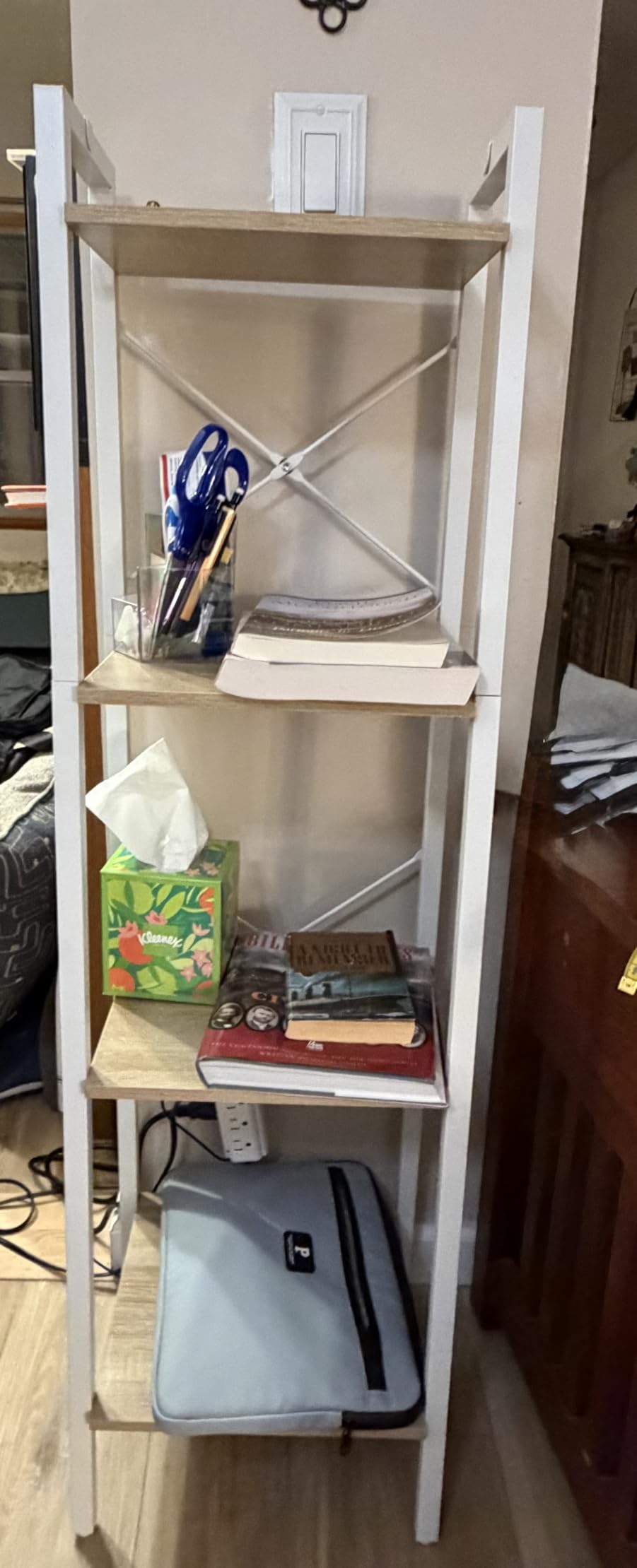 Hzuaneri Ladder Shelf, Bookshelf, Freestanding Corner Storage Shelf customer photo 2