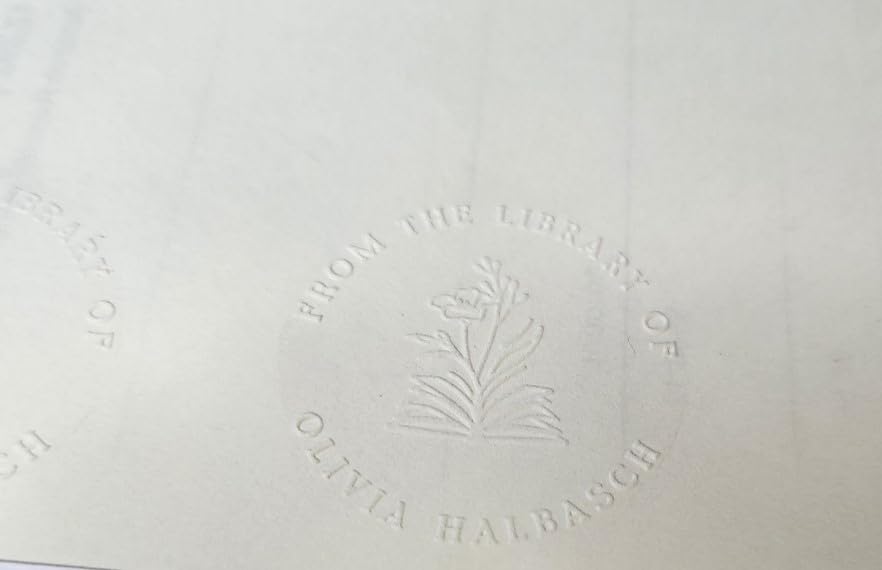 Book Embosser Personalized from The Library of | Ex Libris Stamp | Floral Book Stamp Custom Library Stamps | Customize Your Name and Design | Self-Inking Wood Handle customer photo 1