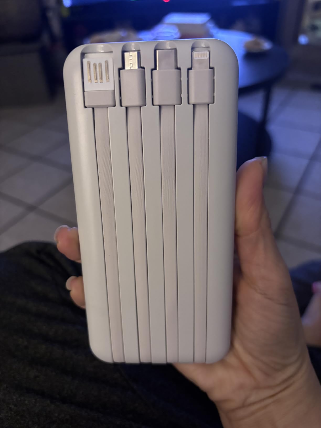 Portable Charger Power Bank with Built in Cable 20000mAh Fast Charging | 22.5W USB C Fast Charging Battery Pack for iPhone Android, Slim, LED Display,5 Outputs & 3 Inputs,Travel Essentials customer photo 1