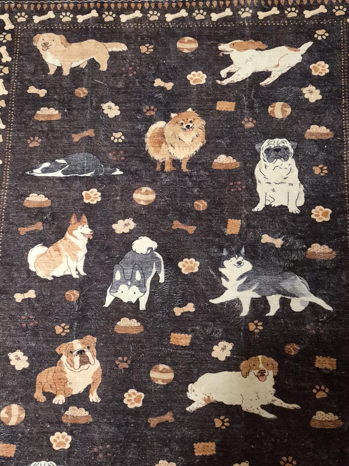 DUKINO 4x6 Area Rug, Floral Washable Office Rug Non Slip Chair Mat, Black customer photo 2