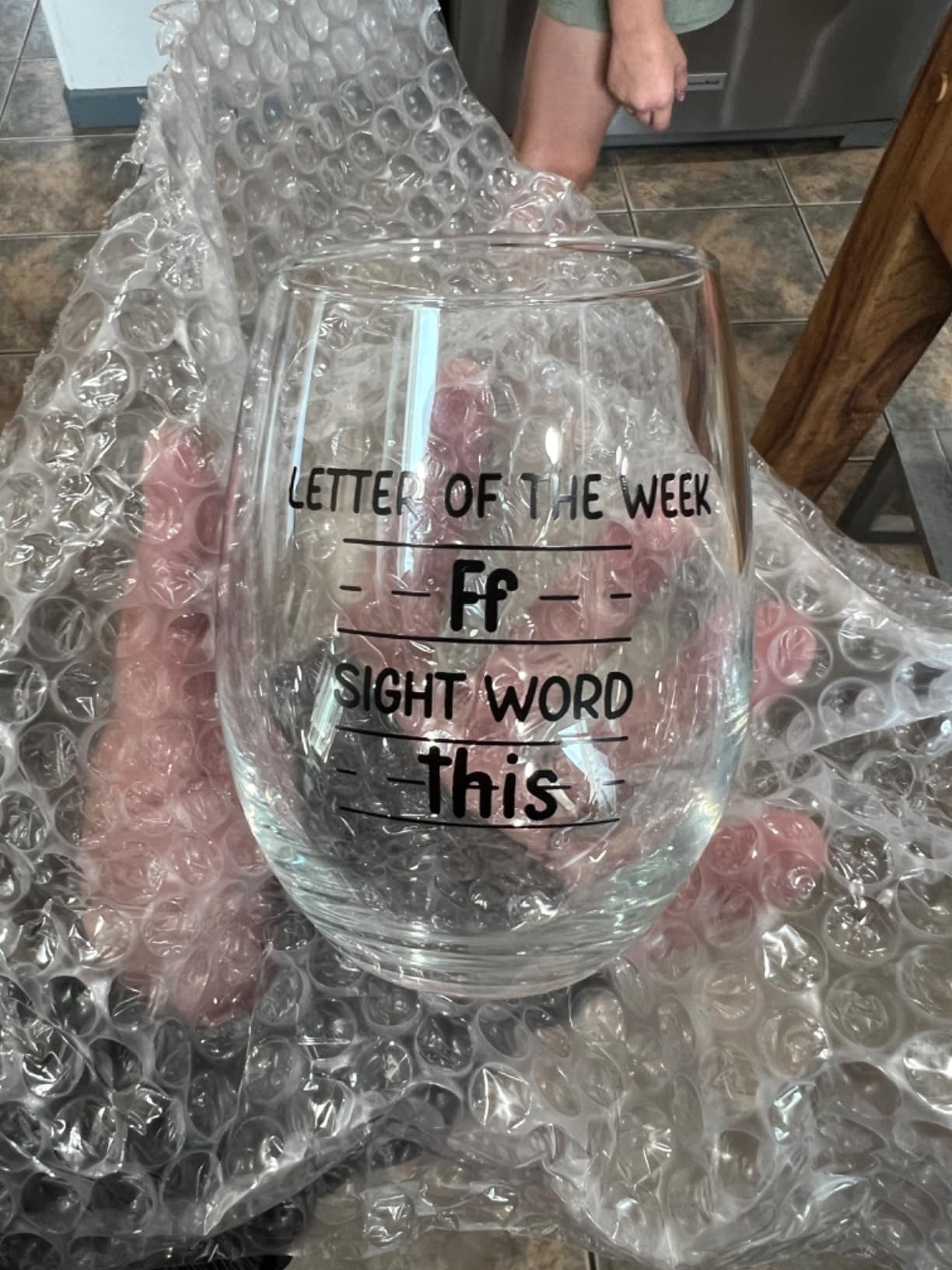 Sight Words 15 oz Wine Glass - Teacher Appreciation Gifts - Best New Teacher Gift Idea for Women, Funny Back to School Present from Students, Thank you Gifts for Coworker Retirement Birthday Christmas customer photo 2