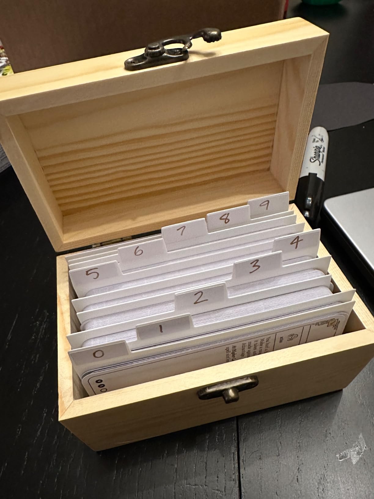 3x5 Wood Index Card Holder Box Set with 100 Flash Cards and 30 Dividers customer photo 2